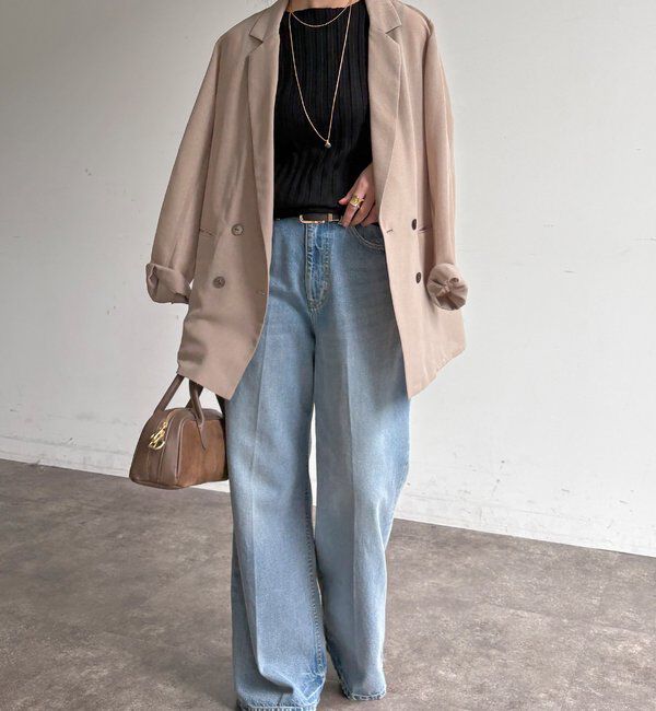  「【WEB限定】ワイドリブノースリーブプルオーバー」|ニット・セーター|