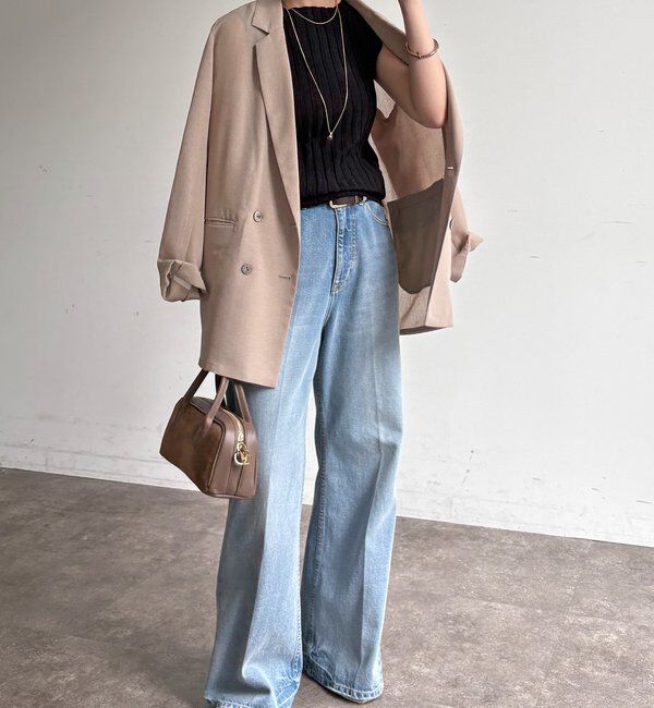  「【WEB限定】ワイドリブノースリーブプルオーバー」|ニット・セーター|