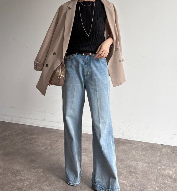  「【WEB限定】ワイドリブノースリーブプルオーバー」|ニット・セーター|