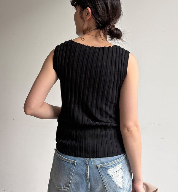  「【WEB限定】ワイドリブノースリーブプルオーバー」|ニット・セーター|