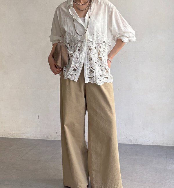  「ケミカルレース切替シャツ」|シャツ・ブラウス|