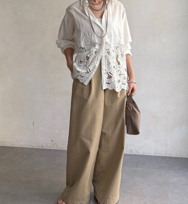  「ケミカルレース切替シャツ」|シャツ・ブラウス|