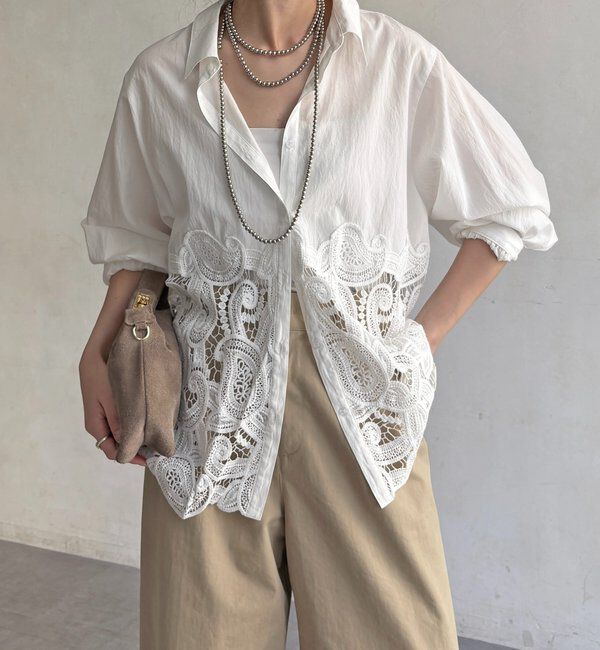  「ケミカルレース切替シャツ」|シャツ・ブラウス|