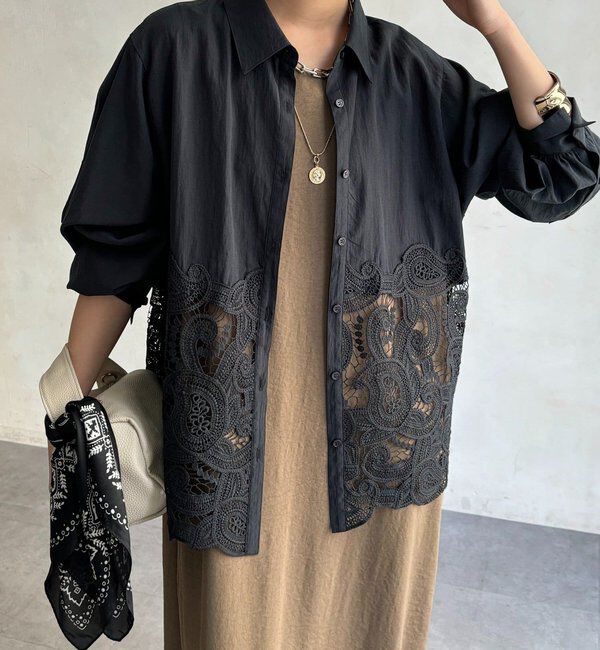  「ケミカルレース切替シャツ」|シャツ・ブラウス|