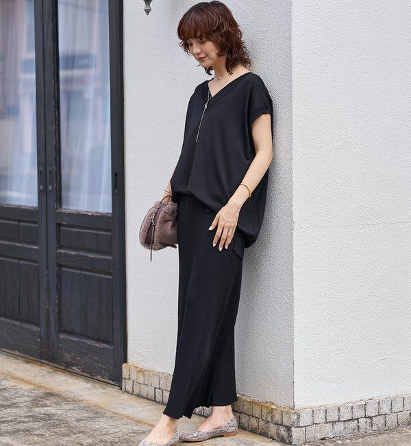  「【ひんやりタッチ/セットアップ対応可】レーヨン混ナローフレアスカート」|スカート|