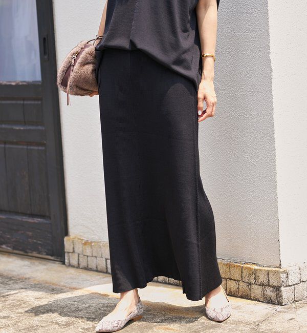  「【ひんやりタッチ/セットアップ対応可】レーヨン混ナローフレアスカート」|スカート|