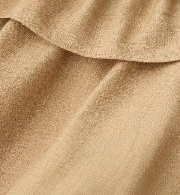  「【顔まわり華やか】リネンライクフリルカラーブラウス」|シャツ・ブラウス|