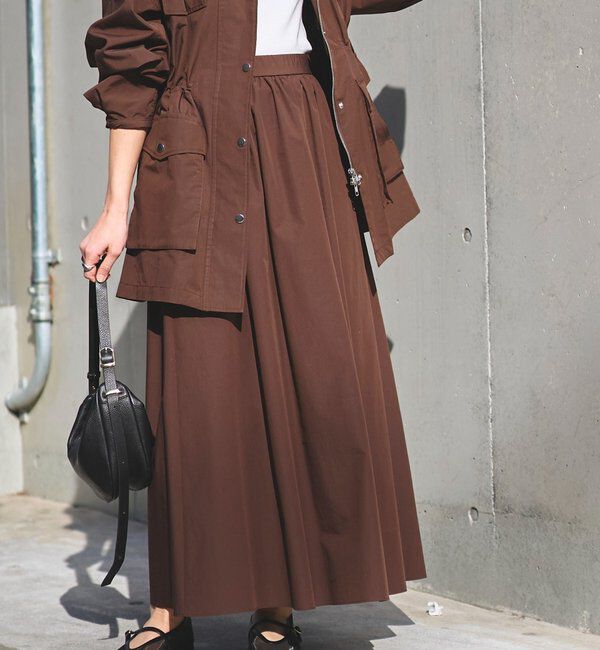  「【セットアップ対応可】フォルムギャザースカート」|スカート|ブラウン