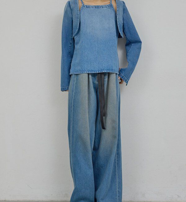  「【PEAS】デニムジャケットボレロ」|デニムジャケット|