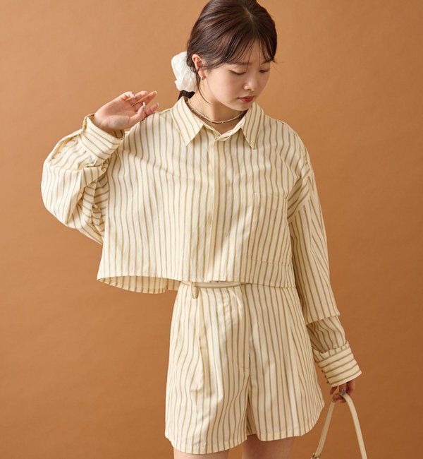  「ストライプショートシャツ」|シャツ・ブラウス|