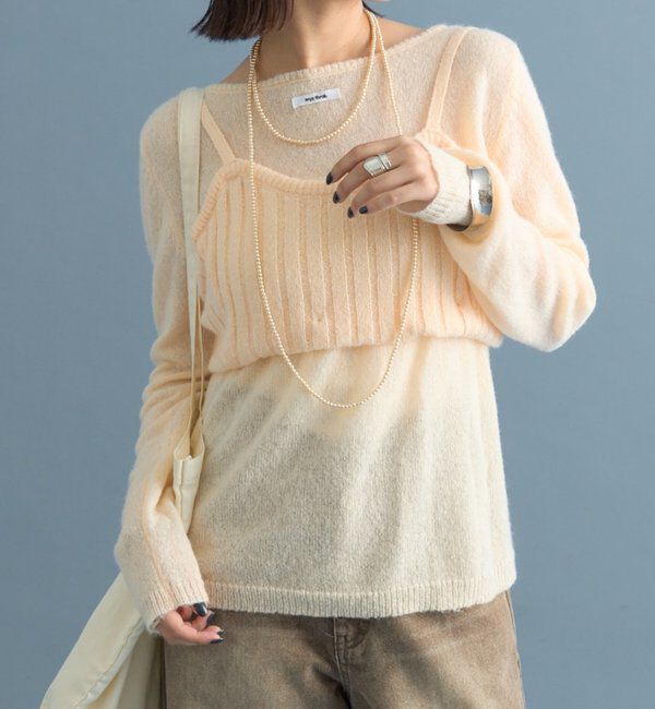  「シアーニットビスチェSET」|ニット・セーター|オレンジ