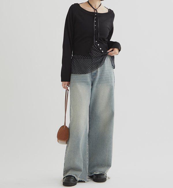  「クリアボタン カーディガン」|カーディガン|