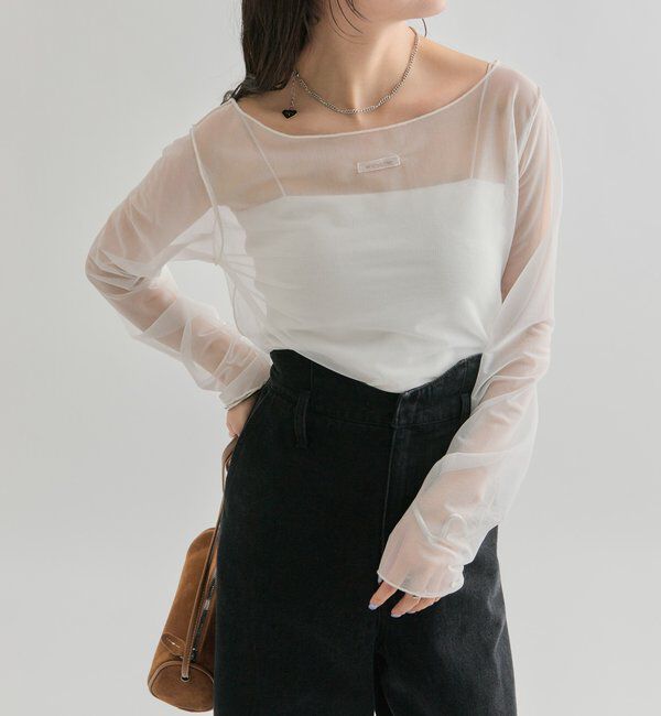  「シアースリットチュール トップス」|Tシャツ・カットソー|