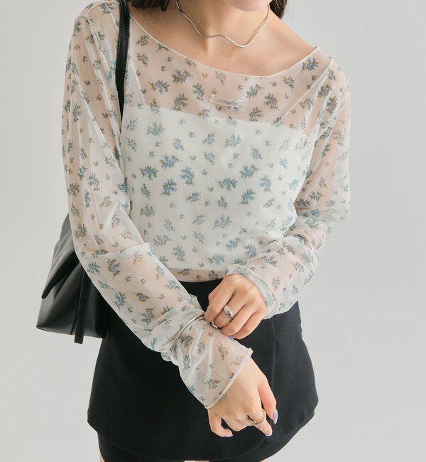  「シアースリットチュール トップス」|Tシャツ・カットソー|