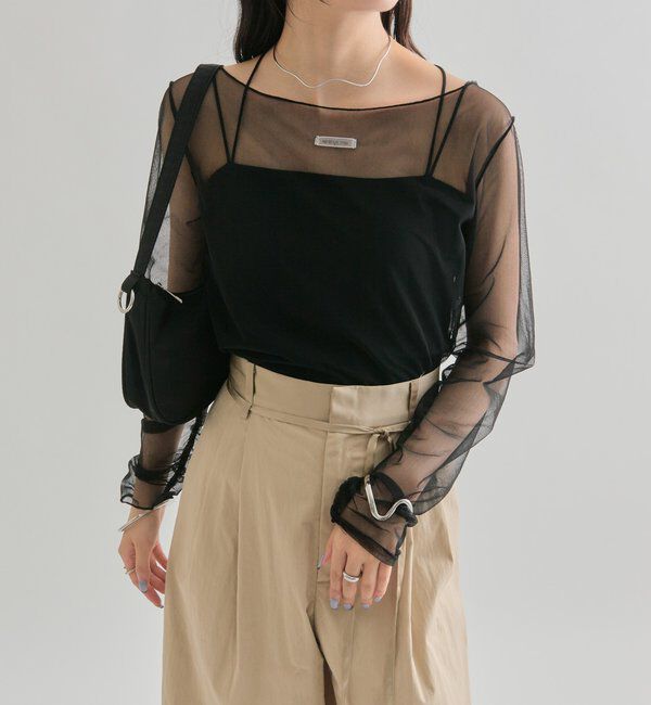  「シアースリットチュール トップス」|Tシャツ・カットソー|