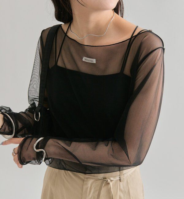  「シアースリットチュール トップス」|Tシャツ・カットソー|