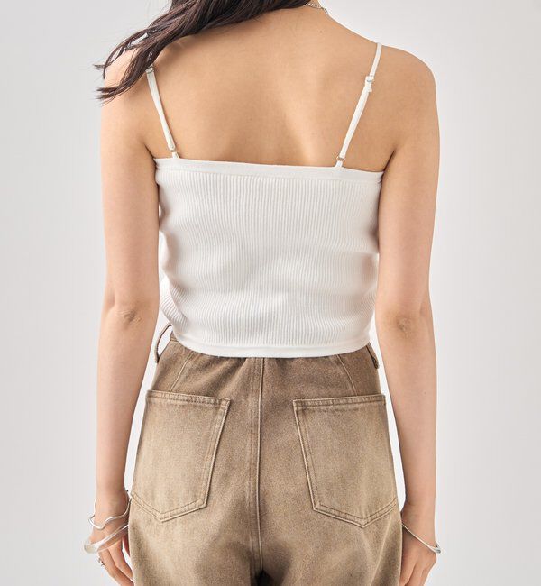  「パット付き ショートニットキャミソール」|キャミソール|