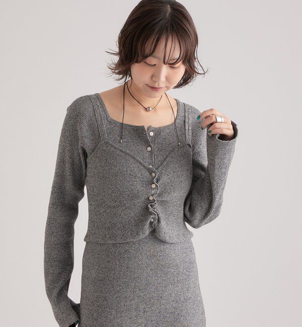  「ニットビスチェ付き ワンピース」|ワンピース|