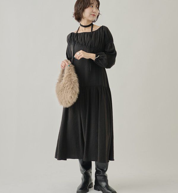  「ドロストティアードワンピース	」|ワンピース|