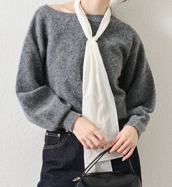  「リボン付きニット プルオーバー」|ニット・セーター|