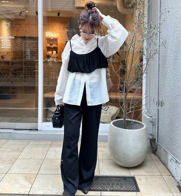  「裾ギャザーリブパンツ」|チノ|