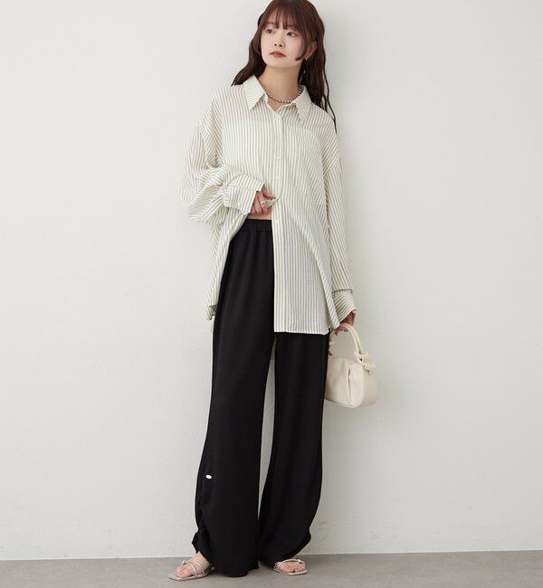  「裾ギャザーリブパンツ」|チノ|