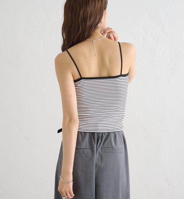  「パット付きボーダーレースキャミソール」|キャミソール|