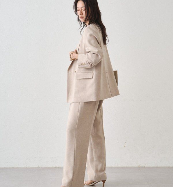  「【Atelier N5/アトリエヌメロサンク】ツイードセミワイドパンツ」|チノ|