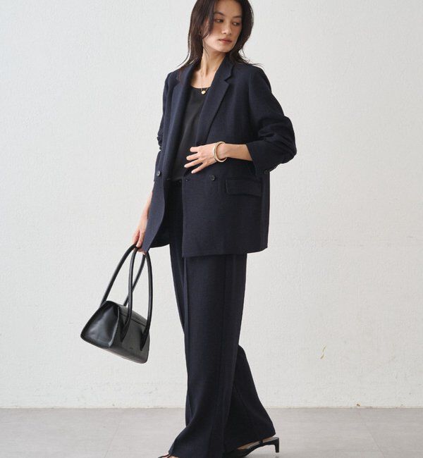  「【Atelier N5/アトリエヌメロサンク】ツイードセミワイドパンツ」|チノ|