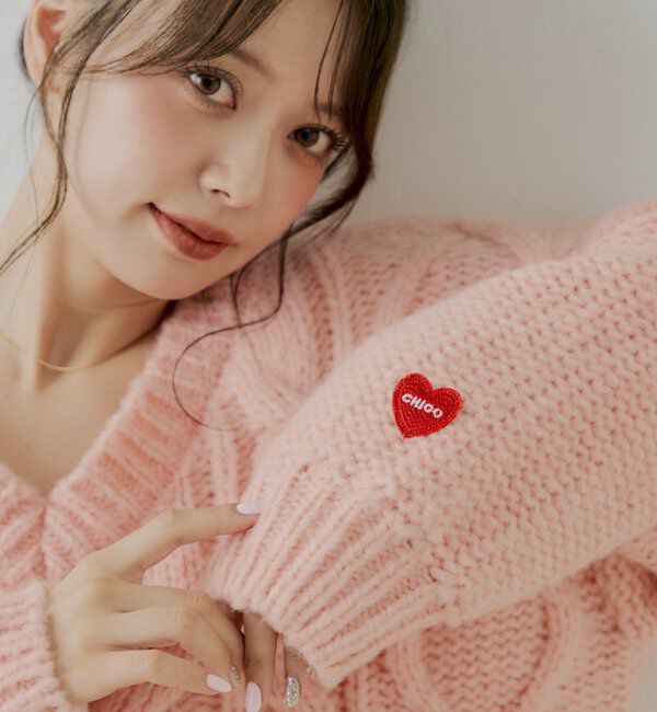  「ケーブルVルーズニットワンピース」|ワンピース|