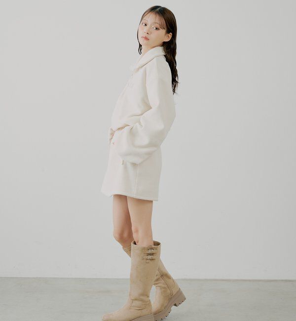  「ハーフジップフリースミニワンピース」|ワンピース|