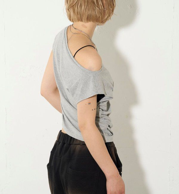  「【5色展開】マルチウェイギャザーオフショルノースリーブ」|キャミソール|