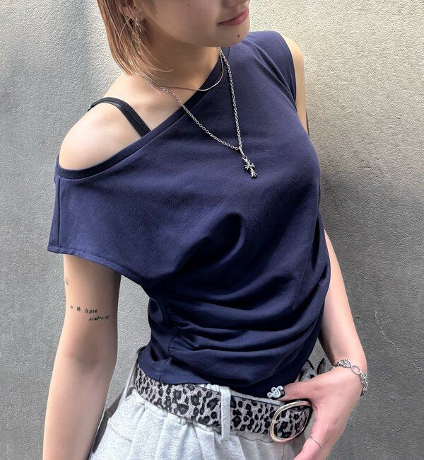  「【5色展開】マルチウェイギャザーオフショルノースリーブ」|キャミソール|