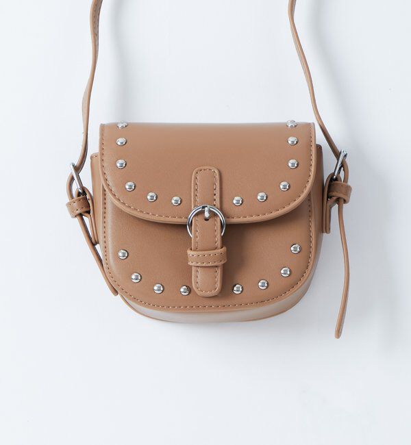  「スタッズミニポシェット」|トートバッグ|ブラウン