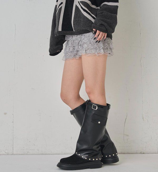  「レースショートパンツ(無地/ドット/チェック/レオパード)」|チノ|