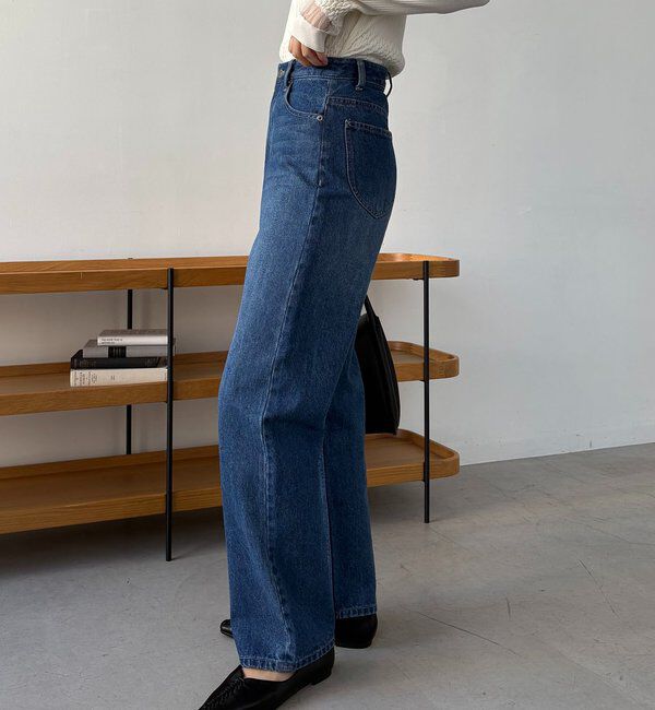  「【コラボ限定カラー/ホワイト・ベージュ】13ozハイウエストストレートデニム」|デニム|