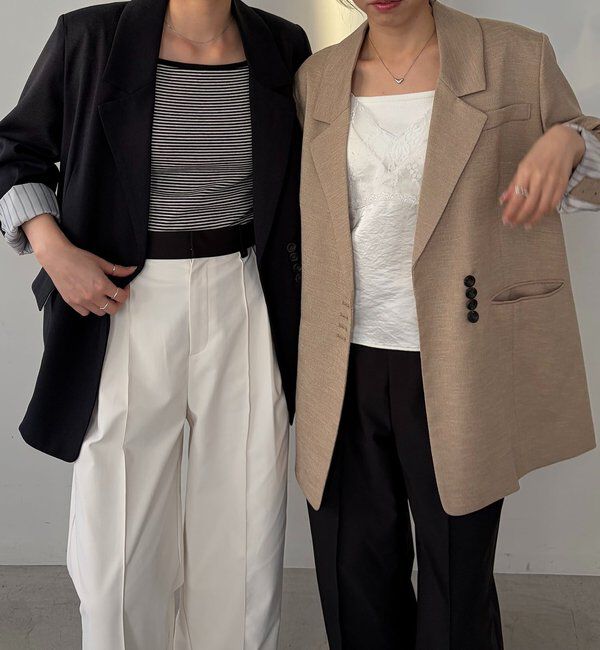  「【サイズ展開あり】〈C.L〉リネンタッチテーラードジャケット」|テーラードジャケット|