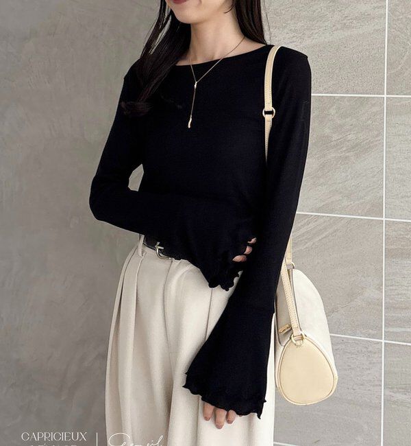  「【LE'MAGE&times;gemeilコラボ】ティアードスリーブロンT」|Tシャツ・カットソー|ブラック