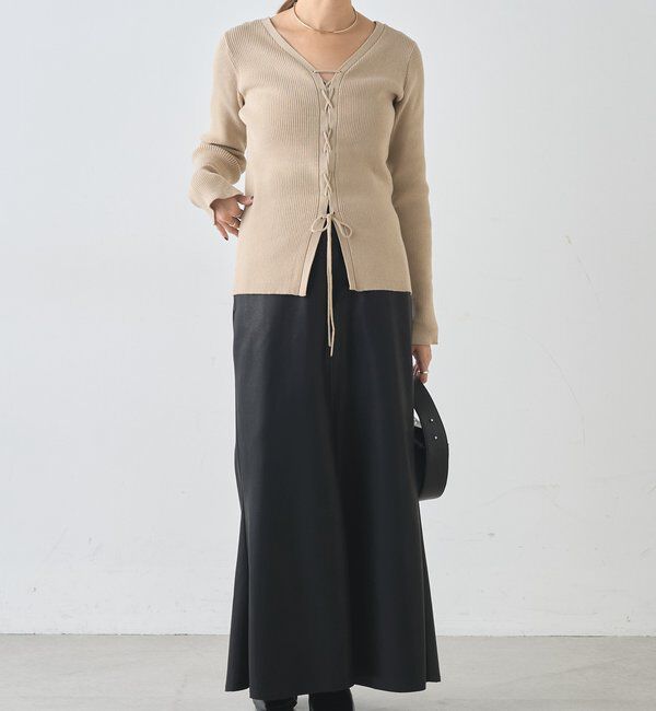  「【前後２WAY仕様】レースアップニット」|パーカー|