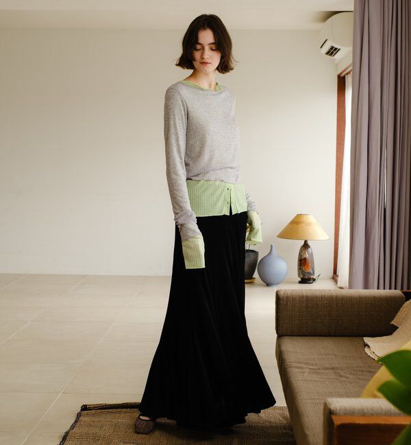  「シアーリブフレアースカート」|スカート|