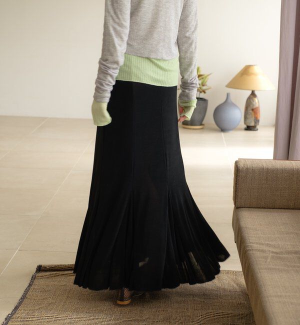  「シアーリブフレアースカート」|スカート|