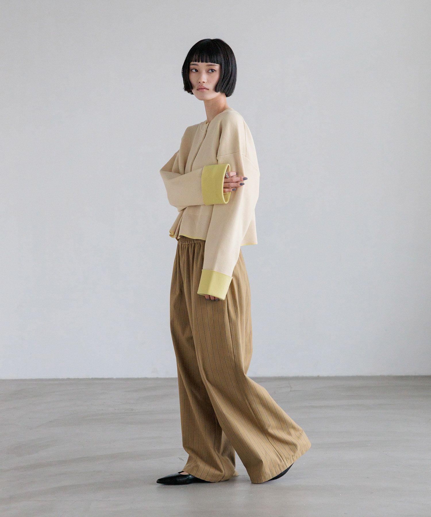 LOWRYS FARM「ギャザーワイドイージーパンツ」|チノ|