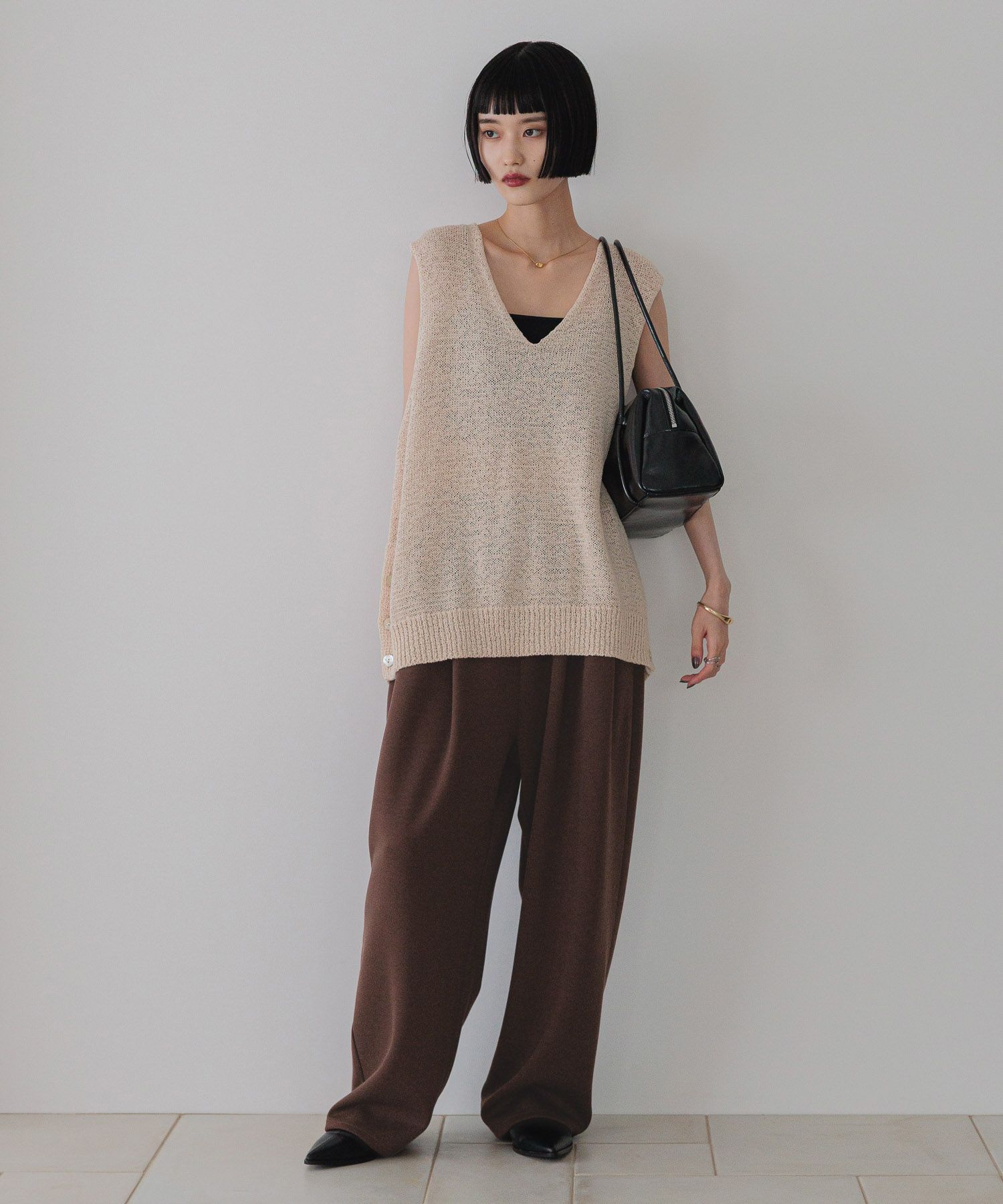 LOWRYS FARM「カットイージーコクーンパンツ」|チノ|