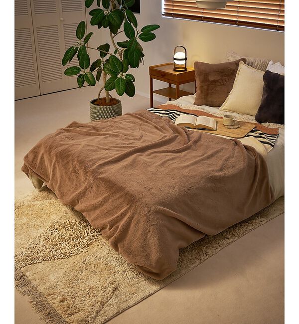 collex「エコファーブランケット 140&times;190cm 大判 リバーシブル 洗える」|ブランケット|ベージュ