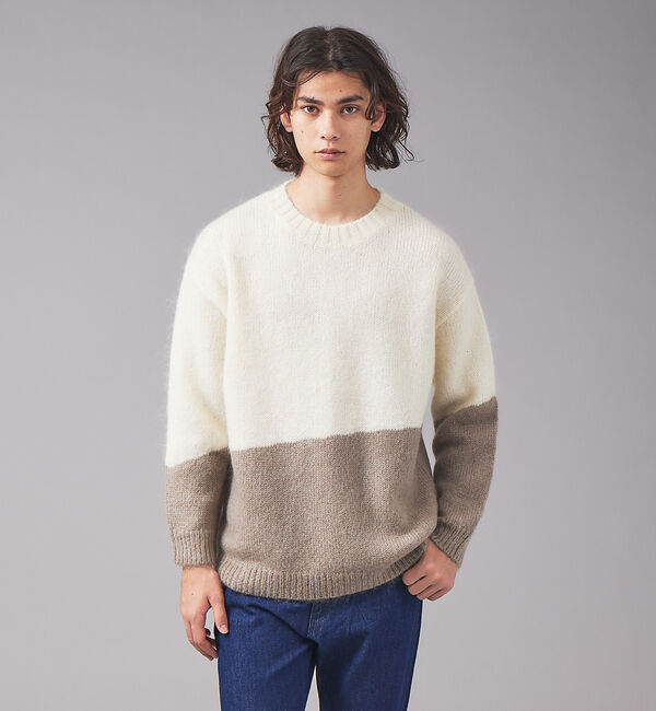 ABAHOUSE「【配色】シャギー モヘア  ニット / プルオーバー」|ニット・セーター|