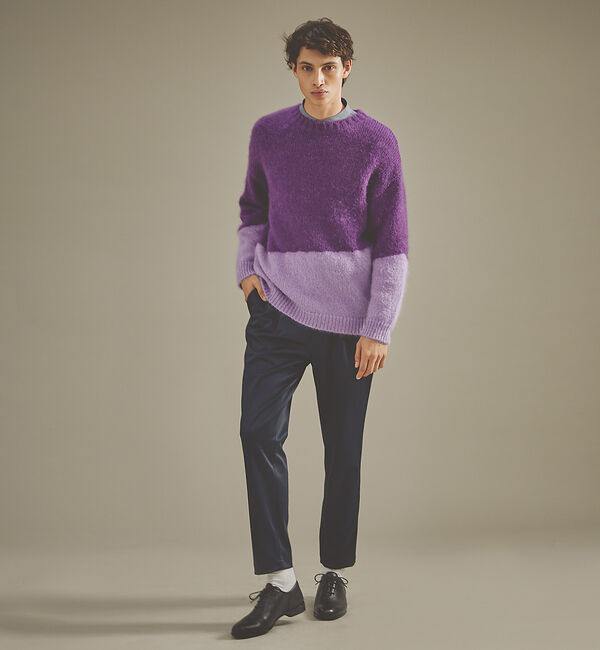 ABAHOUSE「【配色】シャギー モヘア  ニット / プルオーバー」|ニット・セーター|