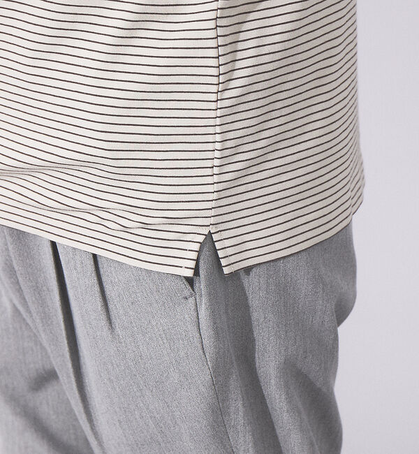 ABAHOUSE「【ノンストレス】定番 / COTTON LYCRA 圧着 クルーネック 長袖 T」|Tシャツ・カットソー|