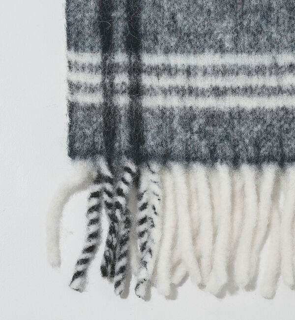 ABAHOUSE「アルパカウール混 チェック柄 マフラー 幅26&times;長さ190」|マフラー|