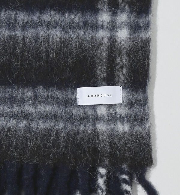 ABAHOUSE「アルパカウール混 チェック柄 マフラー 幅26&times;長さ190」|マフラー|