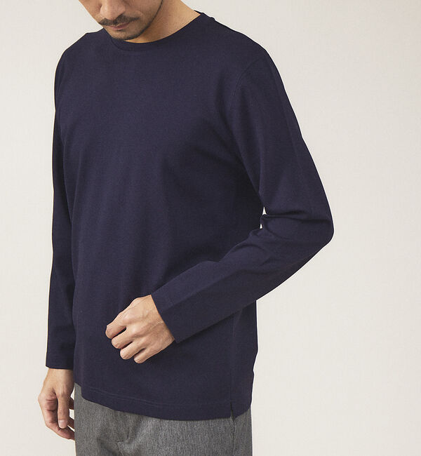 ABAHOUSE「【クルーネック】ポンチ 長袖 Tシャツ」|Tシャツ・カットソー|